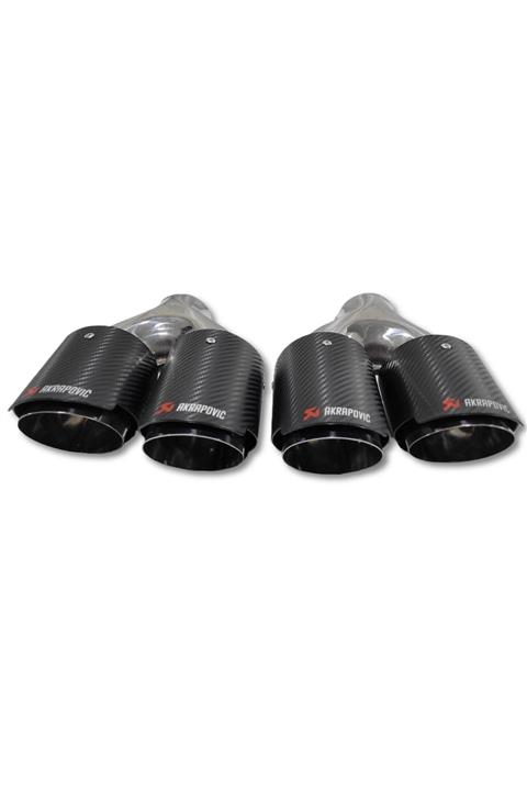 Akrapovic Akrapoviç 90 mm Çiftli Sağ Sol Egzoz Ucu 90 Lık Egsoz Ucu Çiftli Sağ Sol Egzos Başlığı