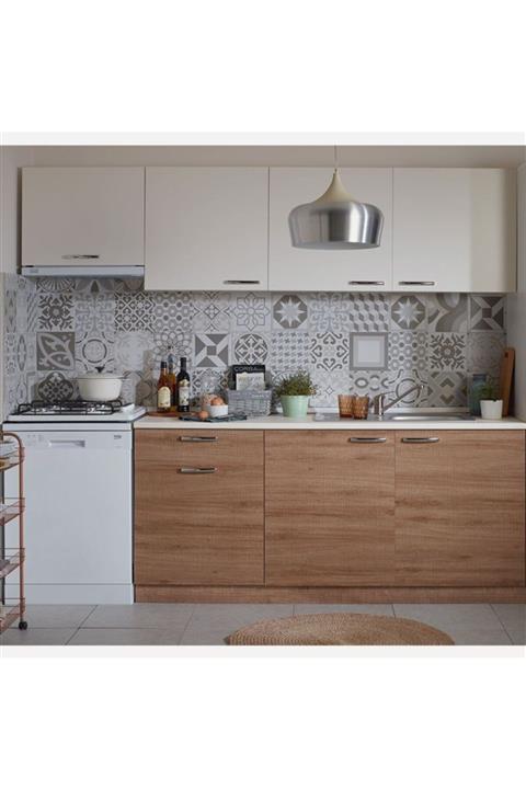 Hazır Mobilya 240 Cm Aspirator Modullu Hazır Mutfak Dolabı