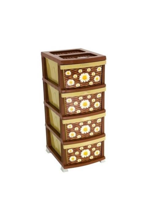 Erdem Plastik Imren Desenli 4 Çekmeceli Plastik I Komidin