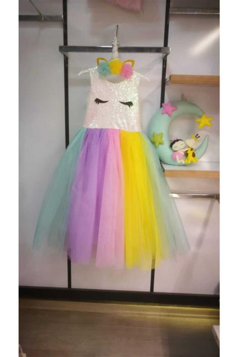 babysmile Kız Çocuk Beyaz Unicorn Kostüm