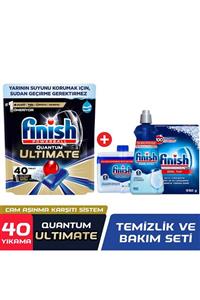 Finish Quantum Ultimate 40 Kapsül Bulaşık Makinesi Deterjanı Tableti + Temizlik Ve Bakım Seti