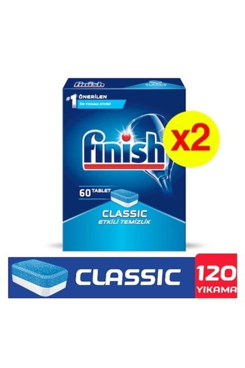 Finish Classik Etkili Temizlik Tableti 60 Li X 2 Adet = 120 Tablet