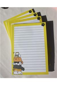 RABAFNOTES Kedi Desenli Çizgili Tasarım A5 Notepad/defter/memopad/not Defteri/bloknot