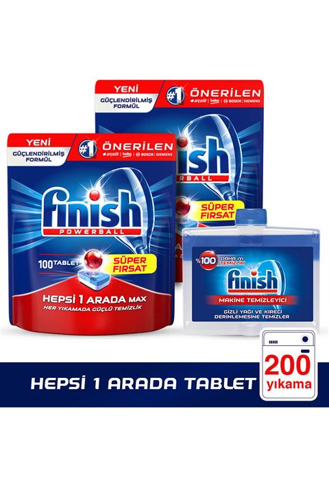 Finish H1A 100x2+Finish Makine Temizleyici Sıvı 250 ml