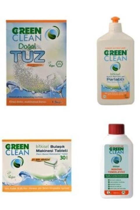 Green Clean Bulaşık Makinesi Tableti 30 Adet Doğal Tuz 1,5 kg Parlatıcı 500 ml Ve Makine Temizleyici 250 ml