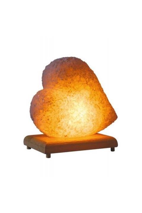 Tuz Madeni %100 Doğal Kaya Tuzu Lambası Tırtıklı Kalp Model - Tuz Lambası