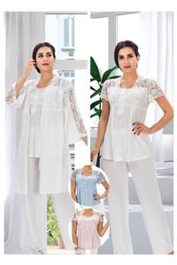 Duchesse 3008 Hamile Lohusa 3 Lü Pijama Sabahlık Takım