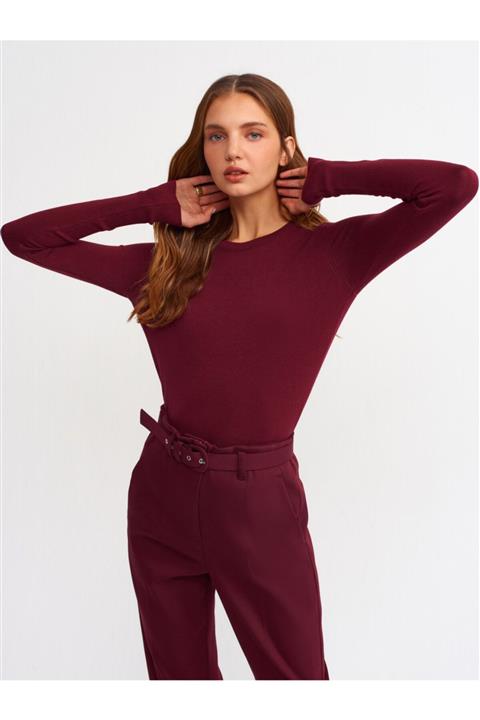 Dilvin 1267 Bisiklet Yaka Kol Ortası Droplu Kazak