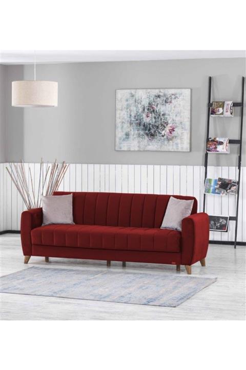 ipek mobilya Daisy 3 Lü Kanepe ( Bordo - 1649 )