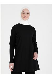 Saye Modest Kadın Siyah Basic T-shirt