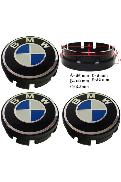 BMW Jant Göbek Arması 60*56 Mavi Dört Adet 9071b