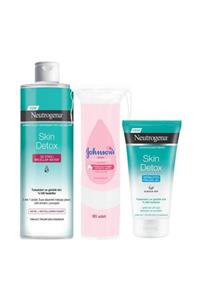 Neutrogena Skin Detox Micellar Water 400ml+Serinletici Peeling Jel 150ml+Johnson’s Baby Pamuk 80adet