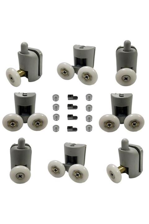 EYM Duşakabin Tekerleği Cam Kabin Tekeri Rulman Plastik 8 Li Set Teker Çapı 22 mm