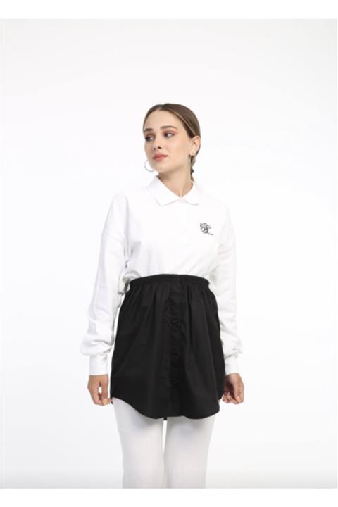 mirach Kadın Siyah İçlik Gömlek Etek