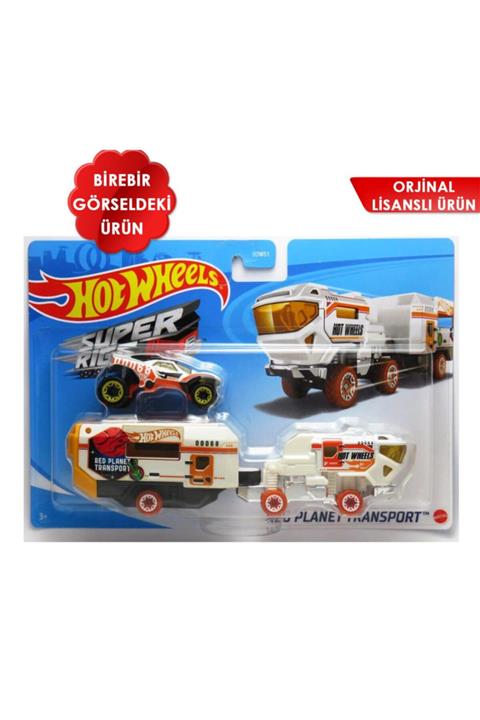 HOT WHEELS Orjinal Taşıyıcı Tır Ve Araba Red Planet Transport Grt99