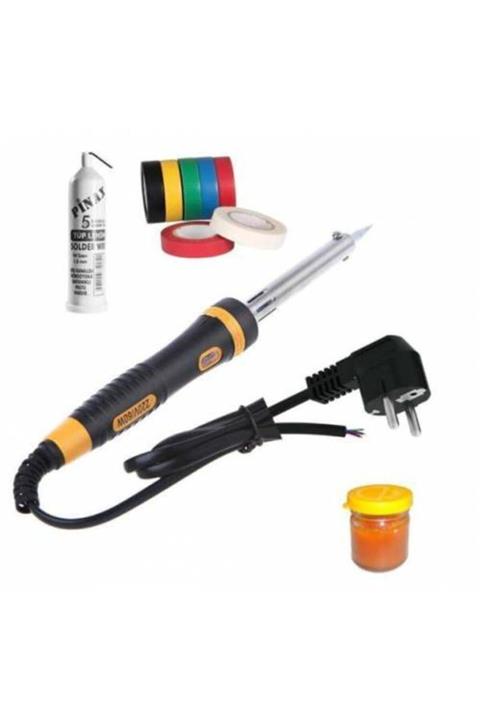 BigSale 60 Watt Leyim Seti Topraklı Lehim Tabanca Kalem Havya Tüp Set Kalem Havya Makinesi 4 Parça Tamir Set