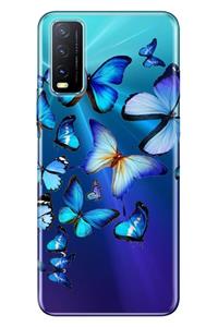 Vivo Y20s Uyumlu Kılıf Pure Modern Desenli Silikon 2d Kelebekler