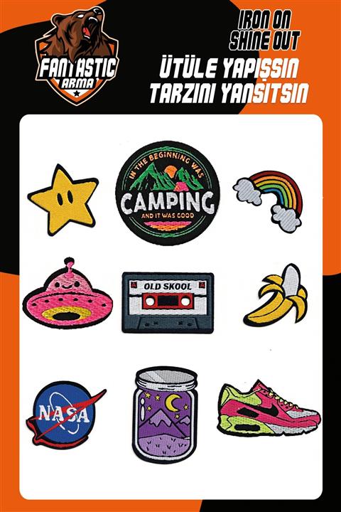 FANTASTIC Ütü Ile Yapışan Dokuma Arma Seti Patch Nasa, Campıng, Aır Max Modeli