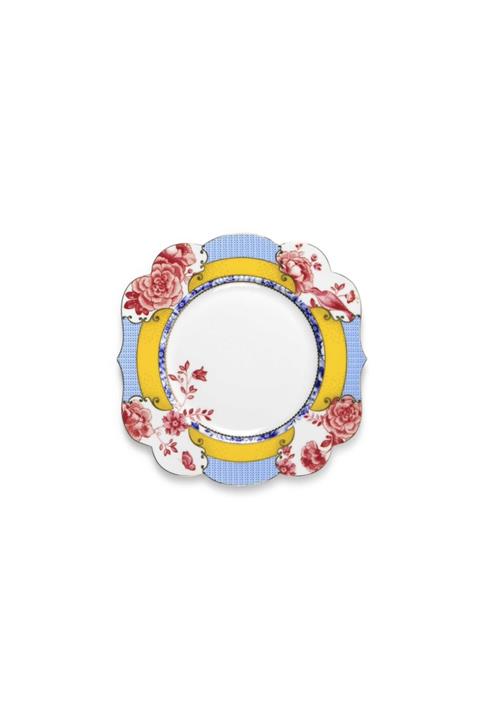 Pip Studio Mavi Sarı Çiçek Desenli Kahvaltı Tabağı 23,5 cm