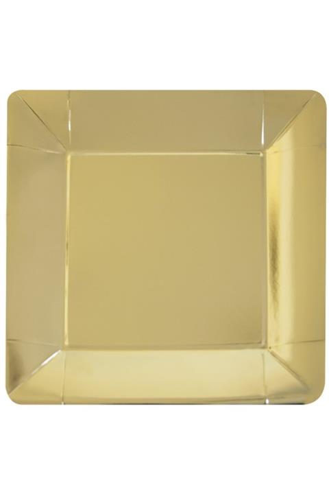 Adana Pasta Malzemeleri Altın Kare Tabak Metalize 29 cm 6 Adet