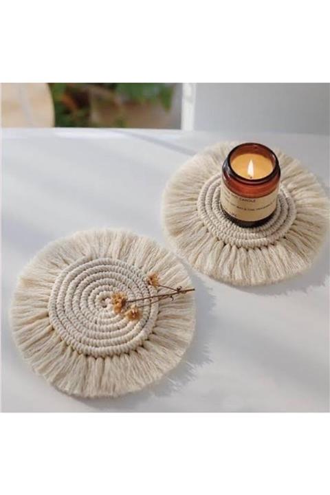 Miss California 2 Li Makrome Bardak/mum Altlığı