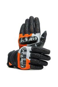 Dainese Explorer 2 Glacier Gray Orange Deri Motosiklet Eldiveni