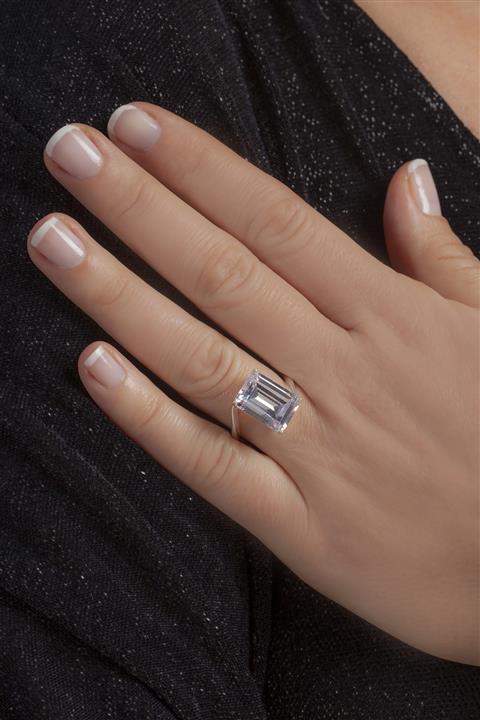 Tmec Silver Baget Taşlı Kadın Gümüş Yüzük Efsane