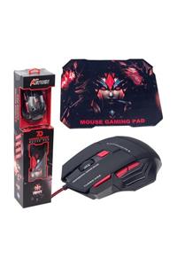 POLEON X7 Işıklı Oyuncu Mouse Mousepad Kırmızı Kg-key23aynıgunkargo