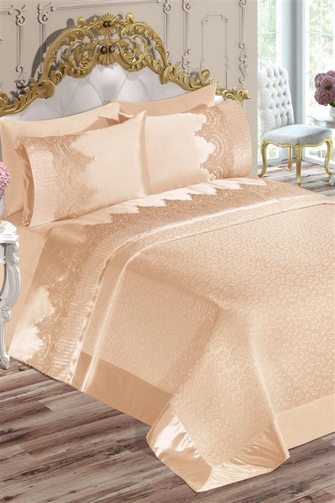 Evlen Home Fransız Dantelli Asya Pike Takımı Cappuccino (6 Parça)