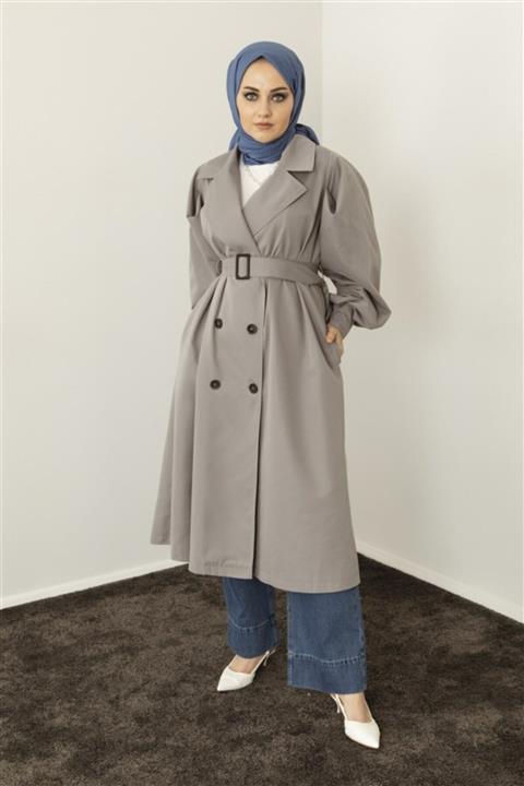 Meri Store Seyyar Kemerli Füme Trençkot