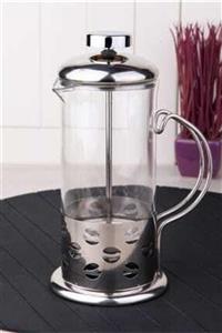 Miraç Cam Üzeri Metal Kaplama French Press Filtre Kahve & Bitki Çayı Demliği 350 ml