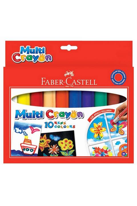 Faber Castell Multi Crayon Çok Amaçlı Çevirmeli Pastel Boya 10 Renk