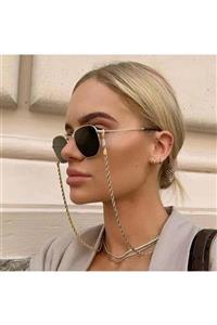 XLady Accessories Moda Altın Kaplama Burgu Gözlük Zinciri Kadınlar Ve Erkekler Için Metal Güneş Gözlüğü Zinciri