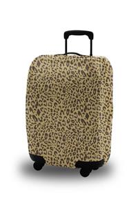 MY BAGS My Bag Polyester Leopar Desenli 45-85cm Sarı Akıllı Valiz Kılıfı