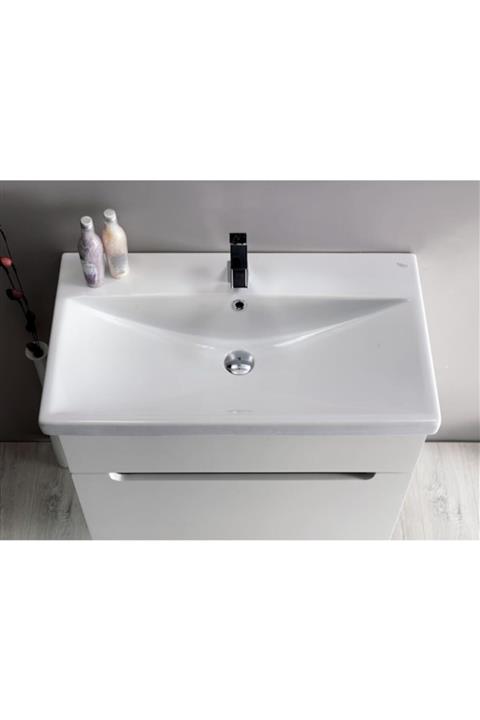 TURKUAZ Dolap Uyumlu Etajerli Lavabo, Elite, 80 Cm