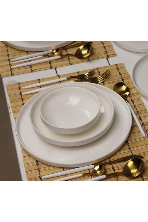 Pink&More Bone China Porselen Modern 24 Parça Yemek Takımı 6 Kişilik