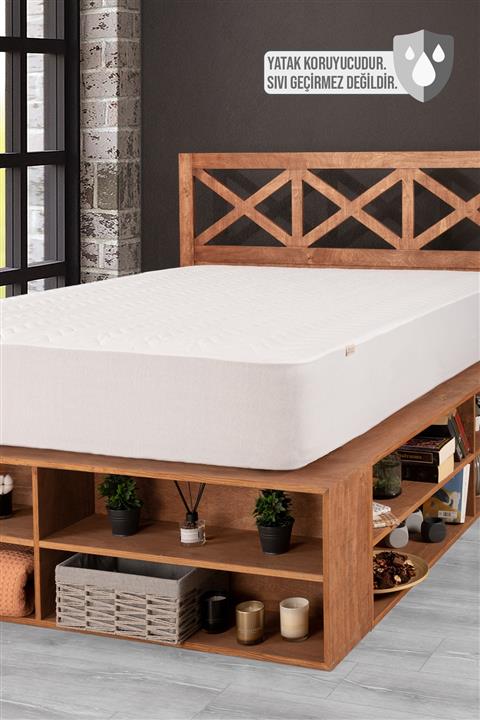 Silly Feather 200x200 Kapitone Fitted Yatak Koruyucu