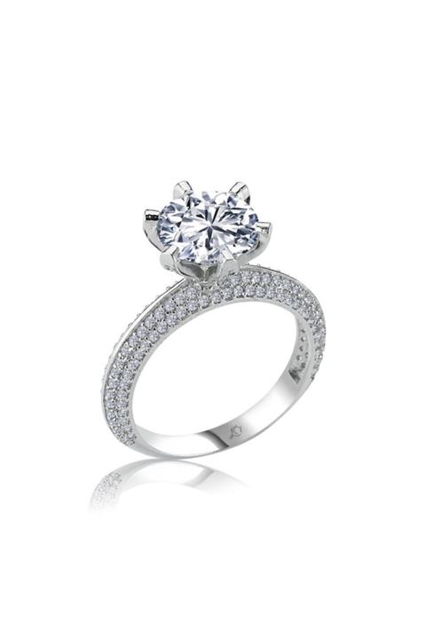 Mia Vento 3.00 Karat Melissa Tektaş Gümüş Yüzük