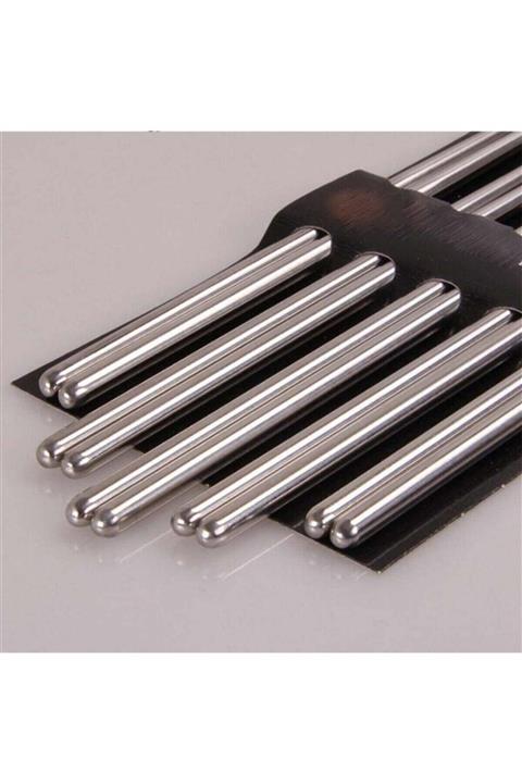 muustie Metal Chopstick Paslanmaz Çelik Çin Çubuğu 5'li