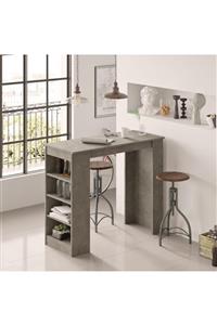 Yurudesign Style Bar Masası Mutfak Yemek Masası Beton St1-rg