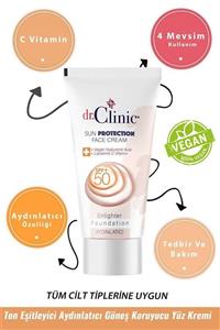 Dr. Clinic Aydınlatıcı Fondöten Güneş Koruyucu Yüz Krem Spf+50 (50ml)