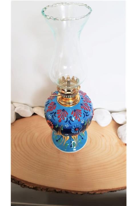 miski alem El Işlemesi Dekoratif Çini Desen Gaz Lambası