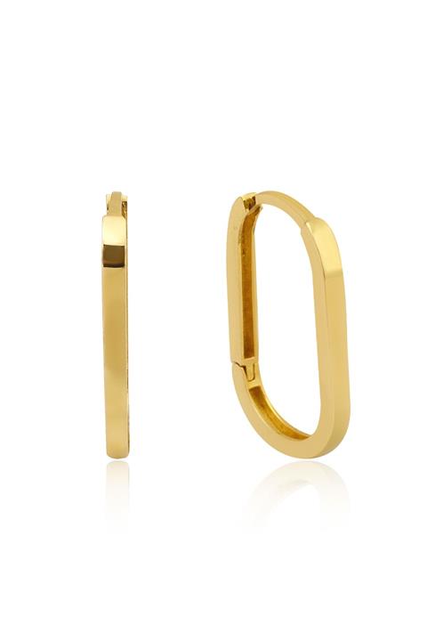 Altınkesesi Altın Dikdörtgen Küpe