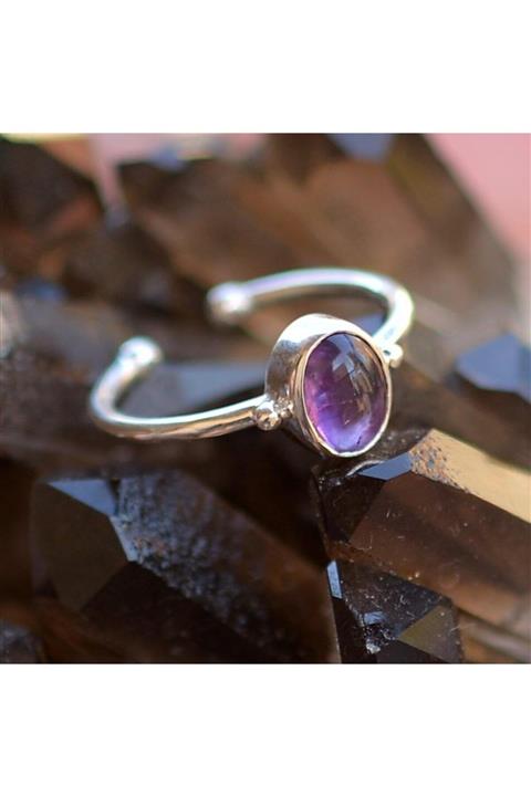 Taş Sandığı Ametist Taşı Gümüş Yüzük