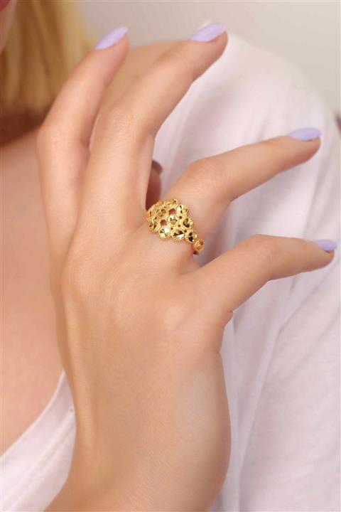 Marylebone Silver Altın Kalama Gümüş Kendinden Işlemeli Yüzük