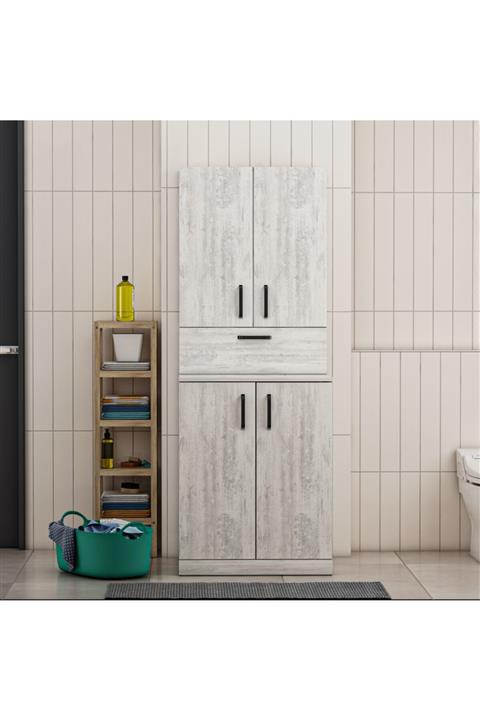 Derya Dekor Palmiro Çamaşır Makinesi Dolap Takımı-cristal