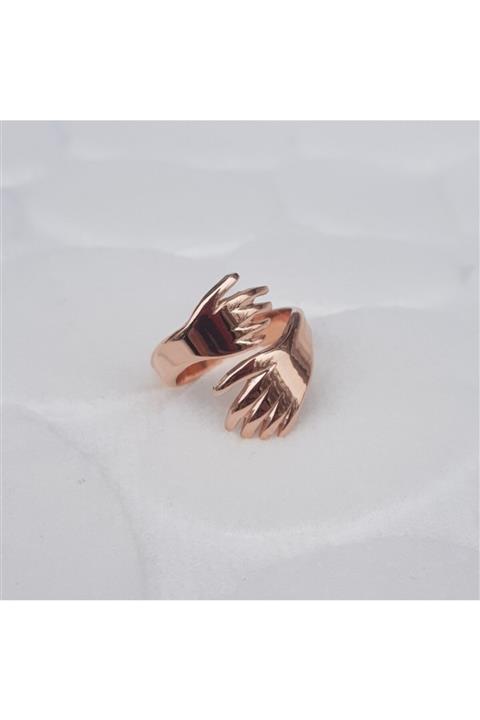 Canka Sarılan Eller Gümüş Yüzük El Yapımı