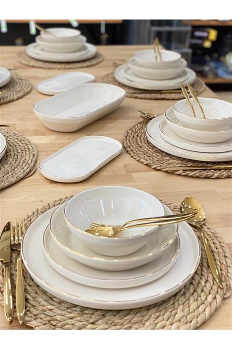 Onedekor 27 Parça Modern Gold Lüks Yemek Takımı