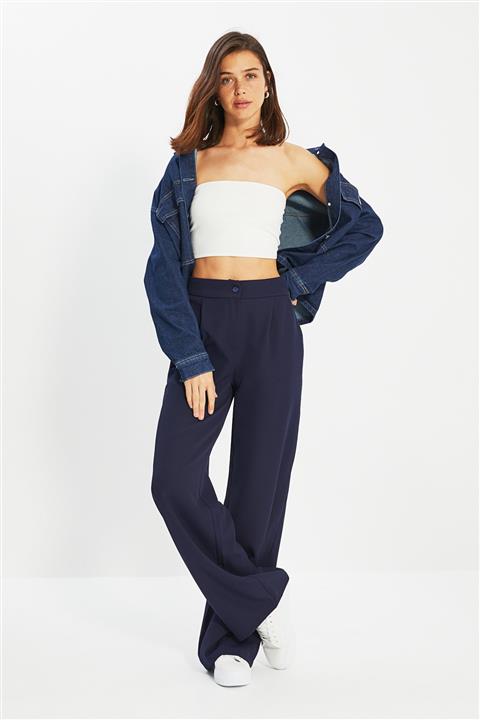 TRENDYOLMİLLA Lacivert Düz Pantolon TWOAW22PL0139