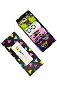 Socks Stores Harry Potter Desenli Çorap Kutusu 4'lü